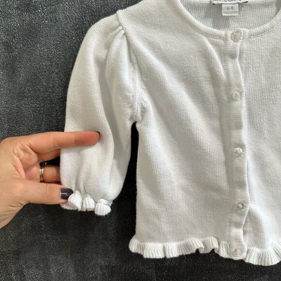 Kissy Kissy White Knit Cardigan, VGUC, Sz 6-9mo (AA) - Picture 5 of 6